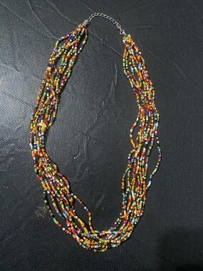 Multicolor Seed Bead Layered Necklace - Women's Jewelry